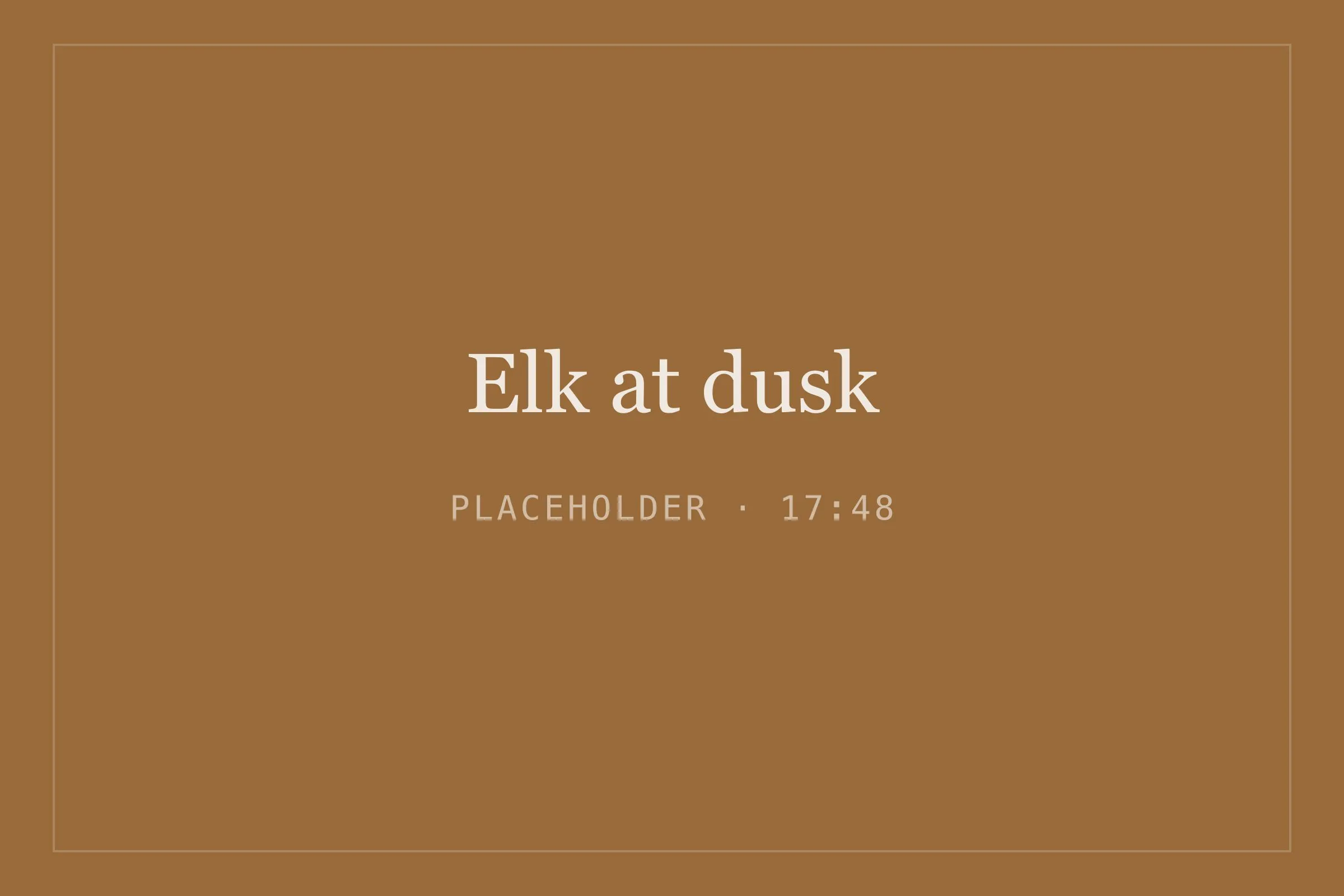 Placeholder image for elk at dusk